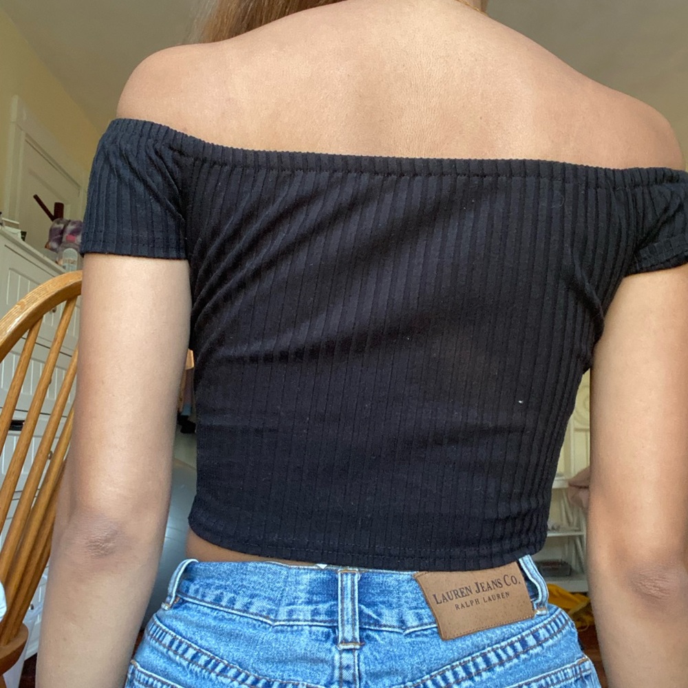 Black off shoulder top
